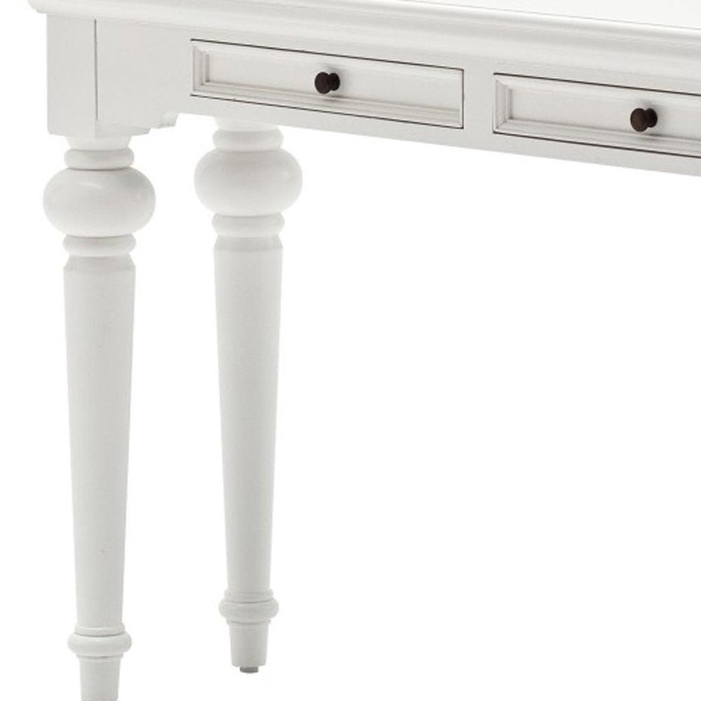55" White Console Table With Storage