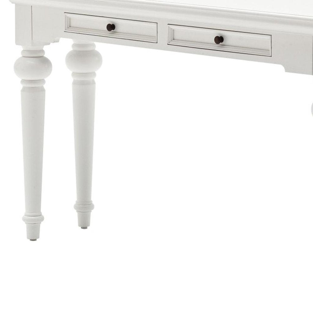 55" White Console Table With Storage