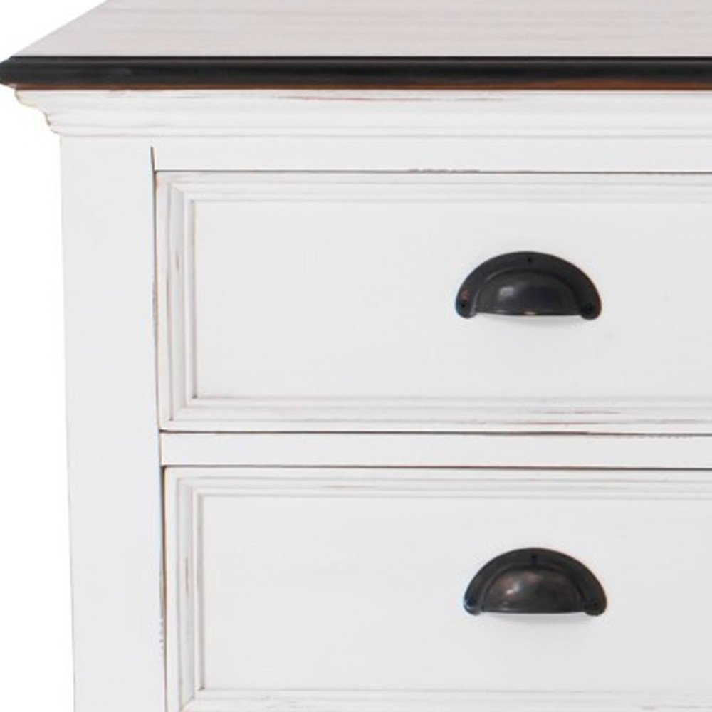 71" Brown And White Solid Wood Cabinet_Enclosed storage TV Stand