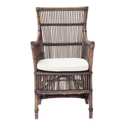 Set of Two Cream Rattan Outdoor Arm Chairs