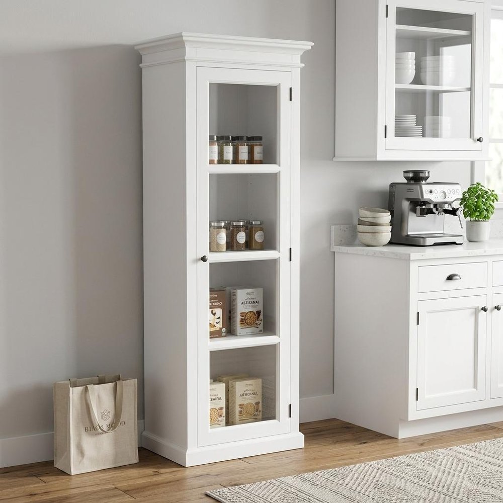 75" White Solid Wood Single Door Pantry Or Storage Closet