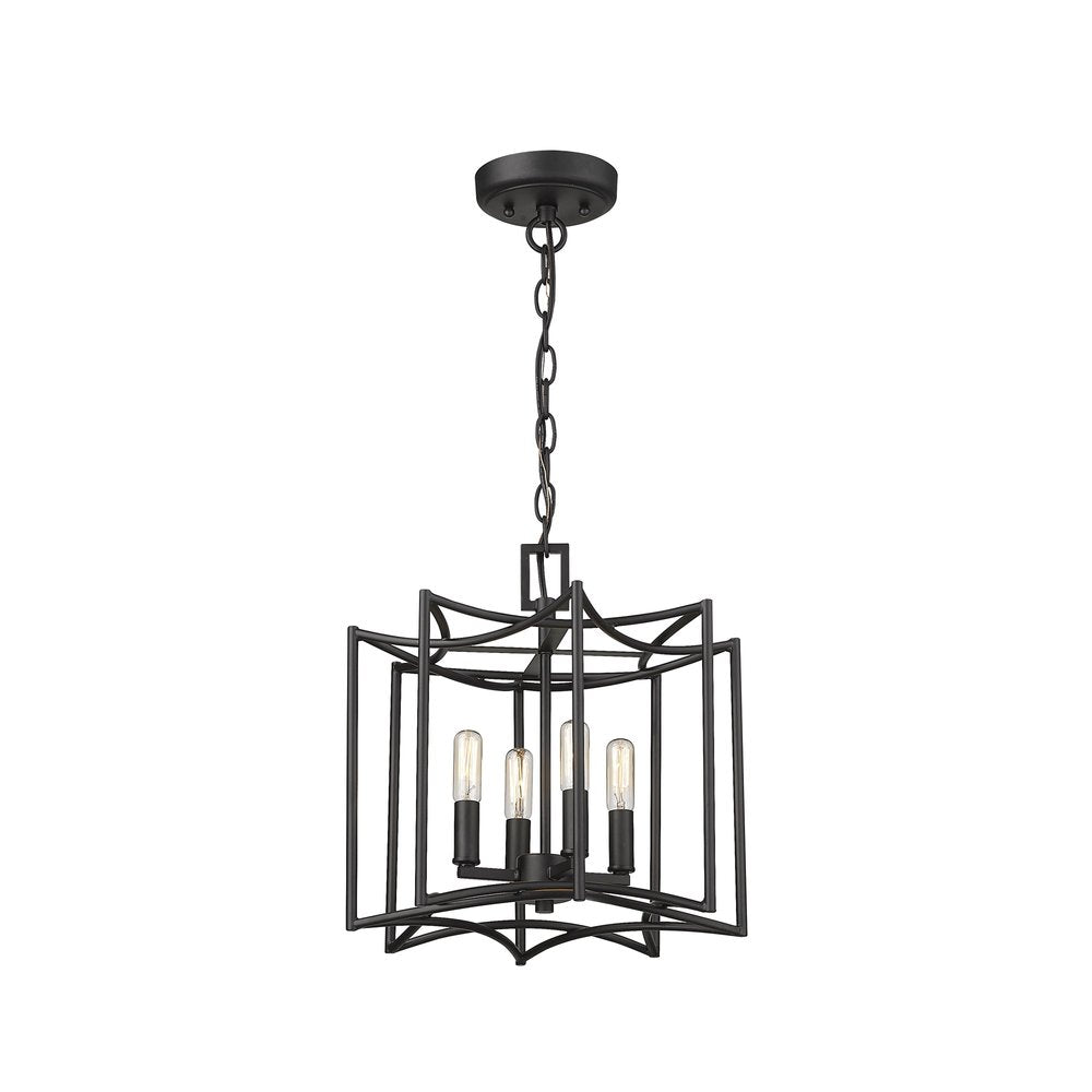 Rhian 4-Light Matte Black Pendant