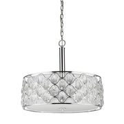 Isabella 4-Light Polished Nickel Drum Pendant With Crystal Accents