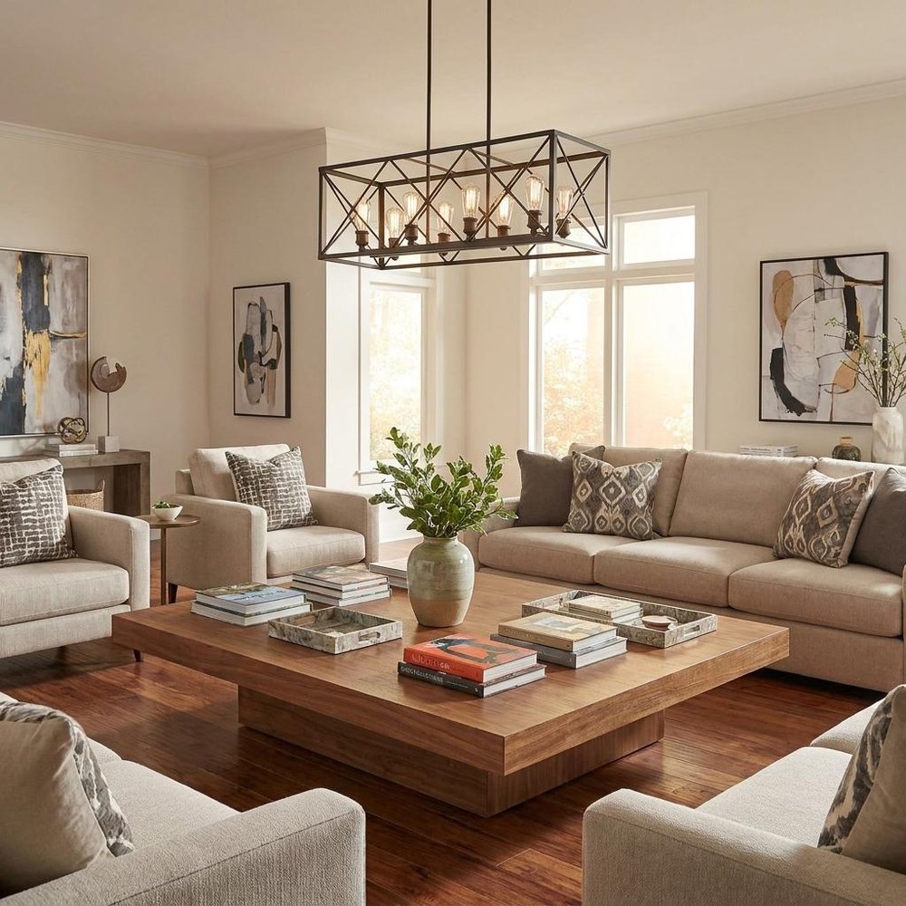 Brooklyn 8-Light Oil-Rubbed Bronze Island Pendant With Metal Framework Shade