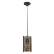 Bronze Metal Hanging Light with Mesh Shade