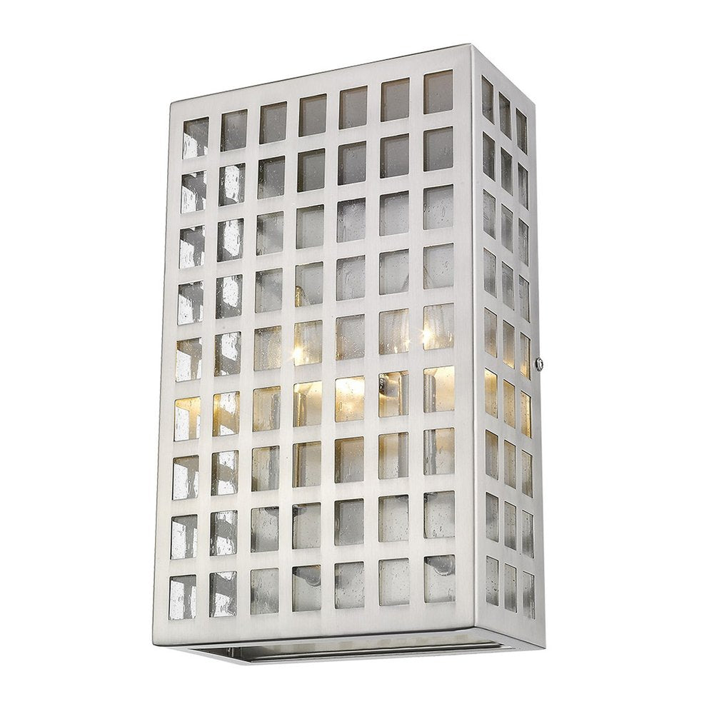 White And Clear Two Light Seeded Dimmable Outdoor Hanging Lights With Nickel Shades