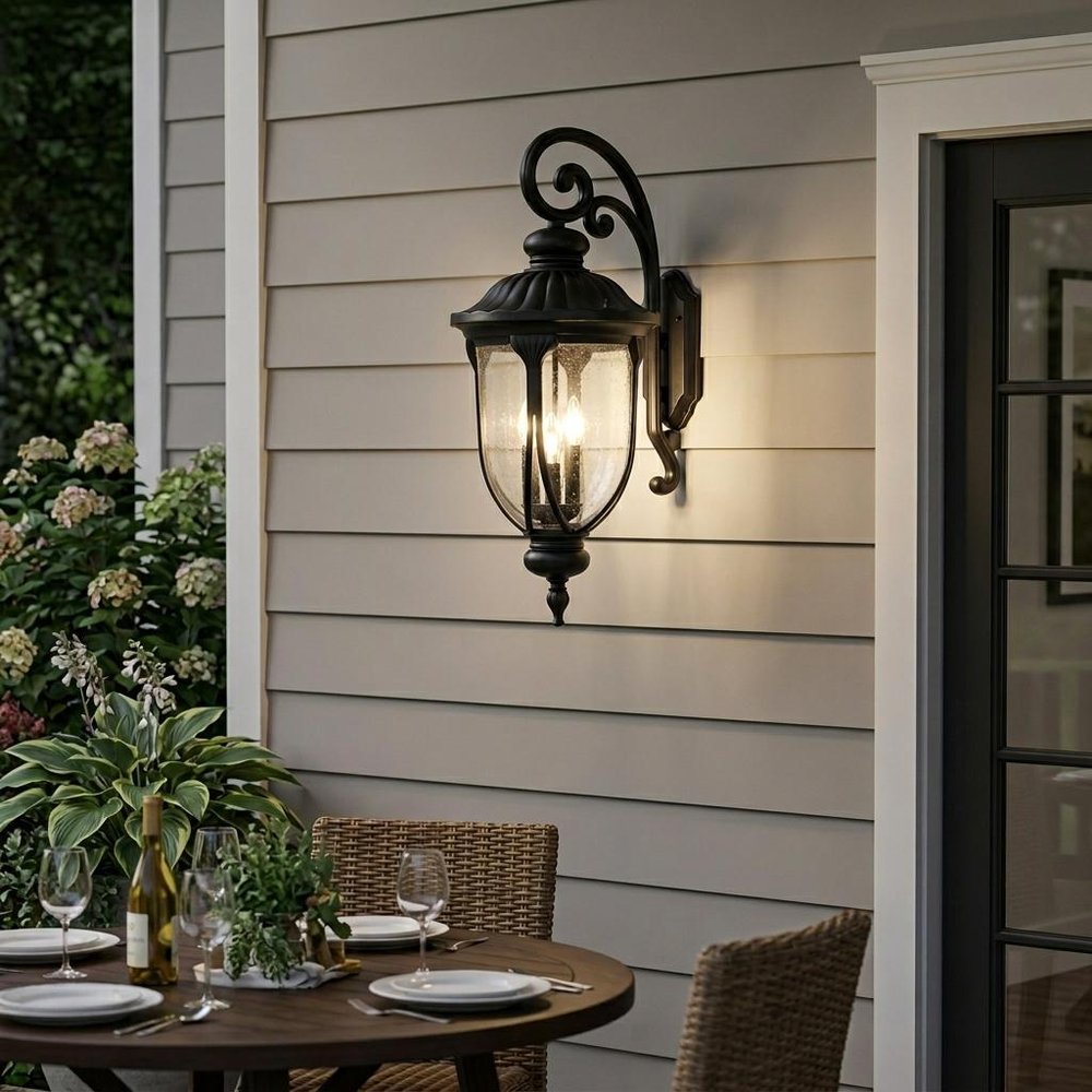 Laurens 3-Light Matte Black Wall Light