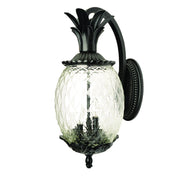 10" Black And Clear Metal and Glass Three Lights Flush Mounted Sconce
