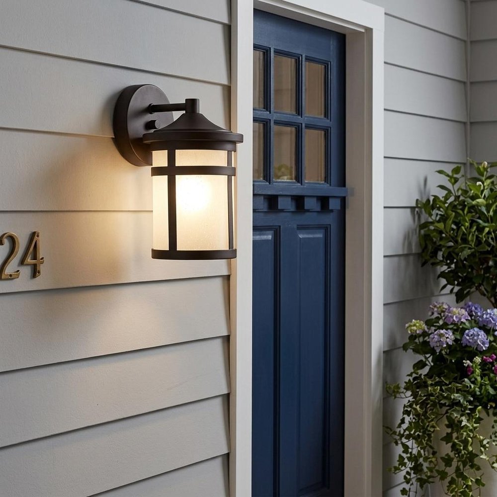 Bronze Hanging Lantern Shape Wall Light