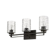 10" Black And Clear Metal and Glass Vanity Flush Mounted Sconce