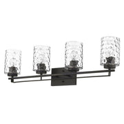 10" Black And Clear Metal and Glass Vanity Flush Mounted Sconce