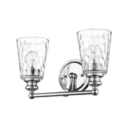 9" Silver And Clear Metal and Glass Vanity Flush Mounted Sconce