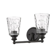 9" Black And Clear Metal and Glass Vanity Flush Mounted Sconce