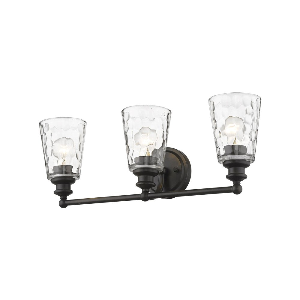 9" Black And Clear Metal and Glass Vanity Flush Mounted Sconce