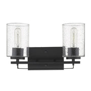 10" Black And Clear Metal Vanity Flush Mounted Sconce