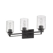 10" Black And Clear Metal Vanity Flush Mounted Sconce
