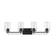 10" Black And Clear Metal Vanity Flush Mounted Sconce