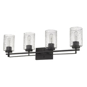 10" Black And Clear Metal and Glass Vanity Flush Mounted Sconce