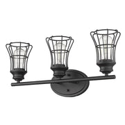 9" Black Metal Vanity Flush Mounted Sconce
