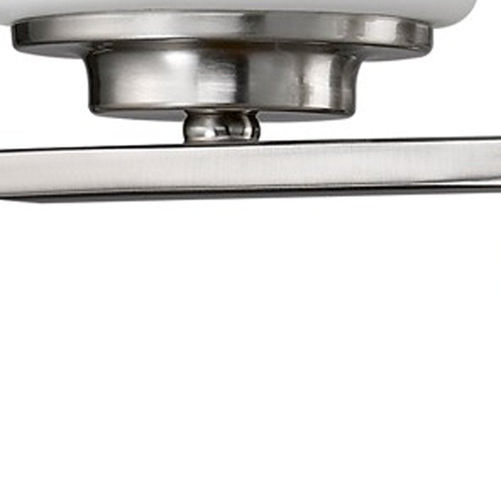 11" Silver And White Metal Flush Mounted Sconce