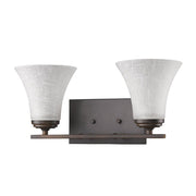 8" Antiqued Bronze Metal and Glass Vanity Flush Mounted Sconce