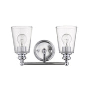 8" Silver And Clear Metal Vanity Flush Mounted Sconce