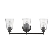 8" Clear And Antiqued Bronze Metal Vanity Flush Mounted Sconce
