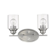 10" Silver And Clear Metal and Glass Vanity Flush Mounted Sconce