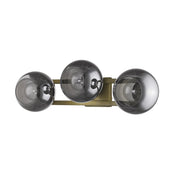 9" Smoky Black And Brass Metal Vanity Flush Mounted Sconce