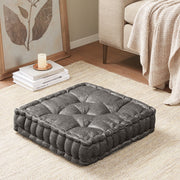Azza - Poly Chenille Square Floor Pillow Cushion Compress Pack - Charcoal