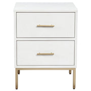 26" Solid Wood and Wood Two Drawer Nightstand