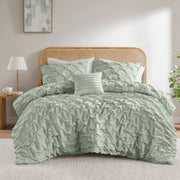 Bailey - King/California King Diamond Pucker Comforter Set - Green