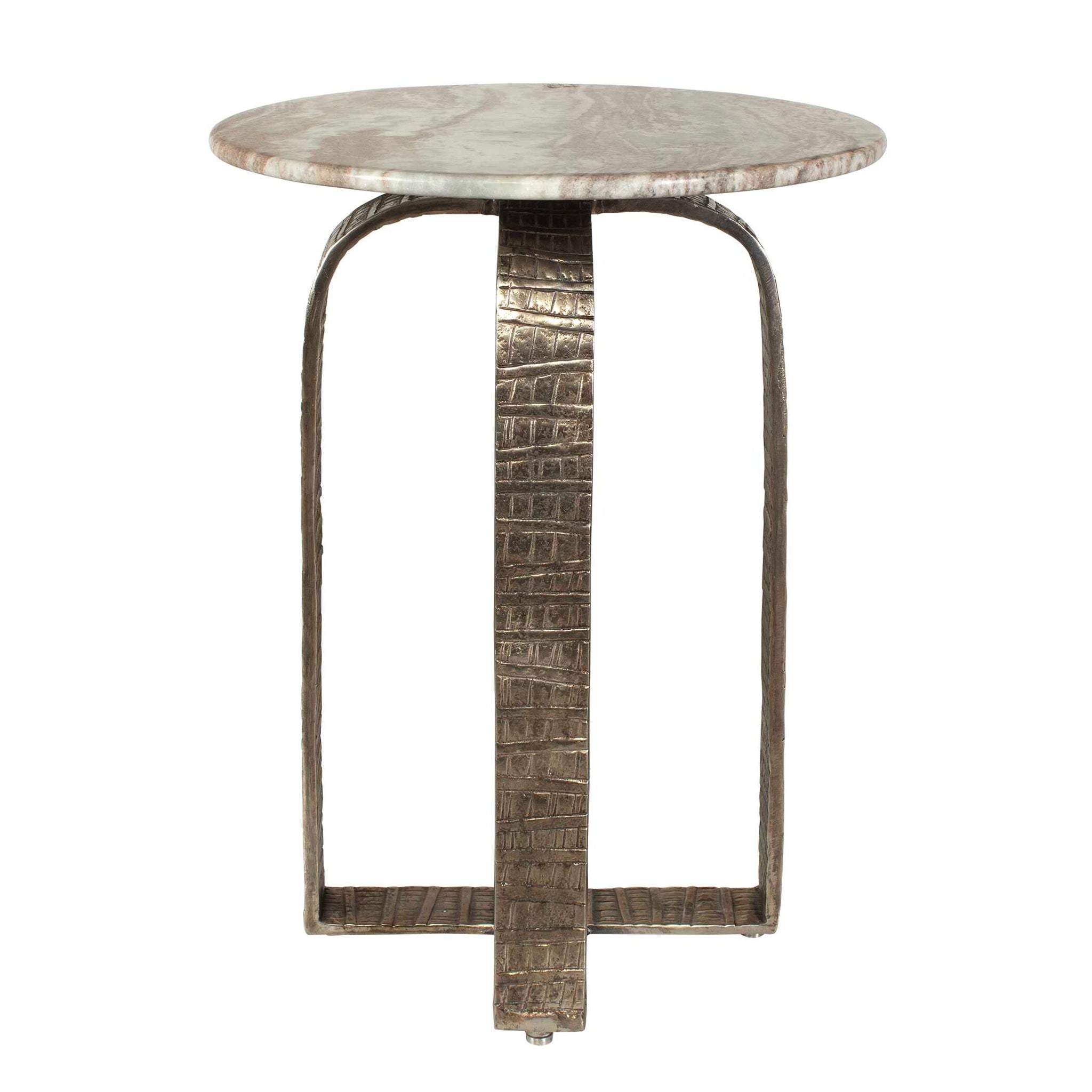 Warner - Indoor-Outdoor Side Table - Antiqued Champagne / White