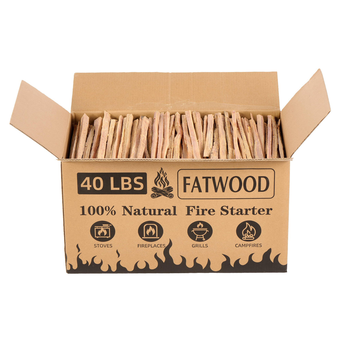 Fatwood Fire Starter Sticks, Oil Rich Kindling For Fireplace