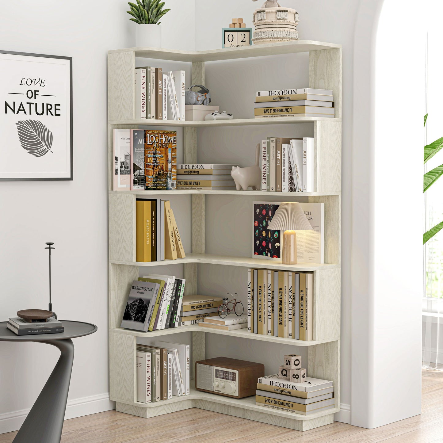 L-Shaped Design Corner Bookshelf