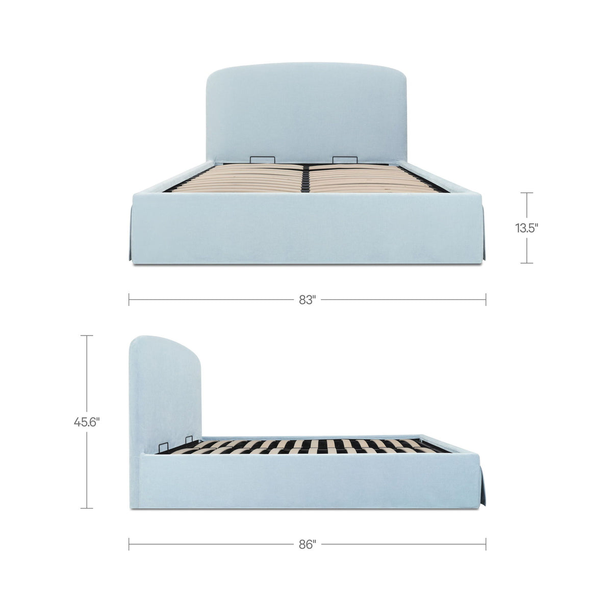 Joan - King Storage Bed - Light Blue