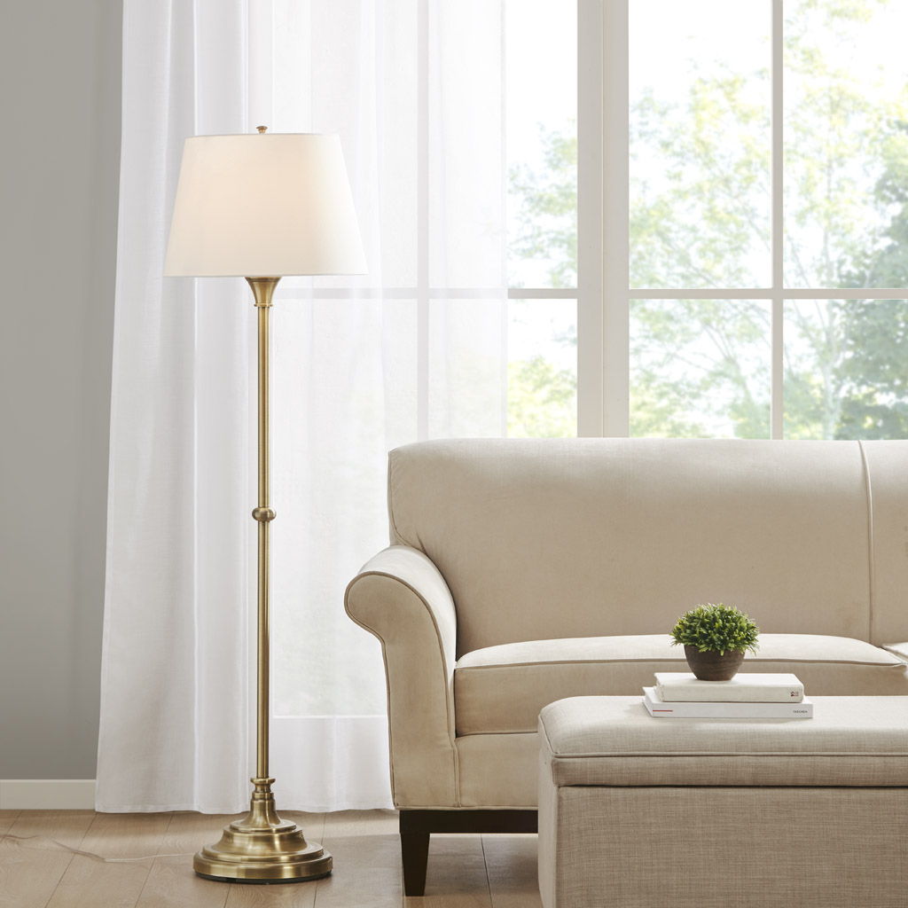 Athena - 59" Floor Lamp - Antique Brass