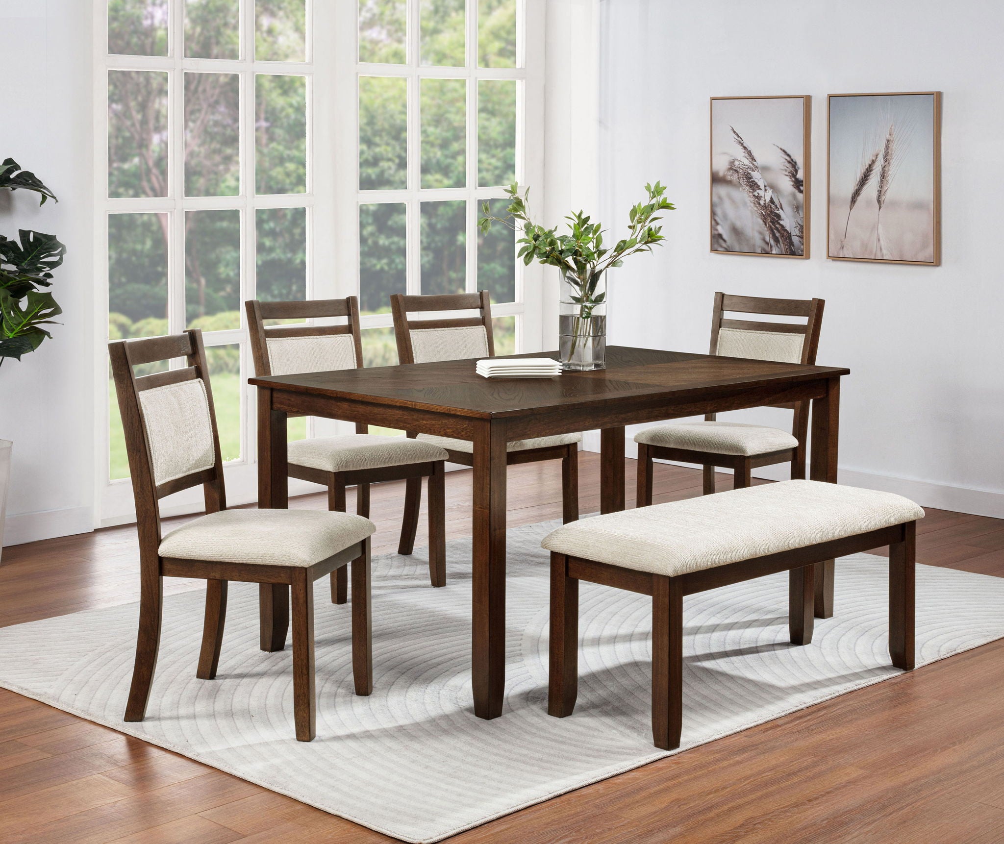 Avasa - Bench - Dark Brown / Beige