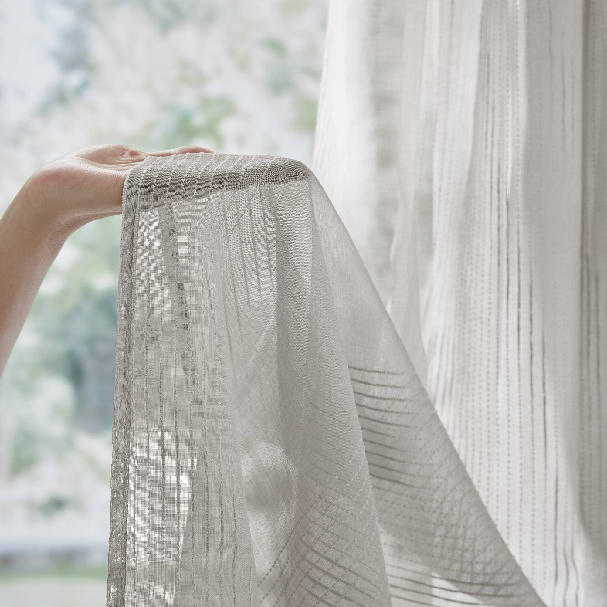 Anna - Sheer Shower Curtain - Gray