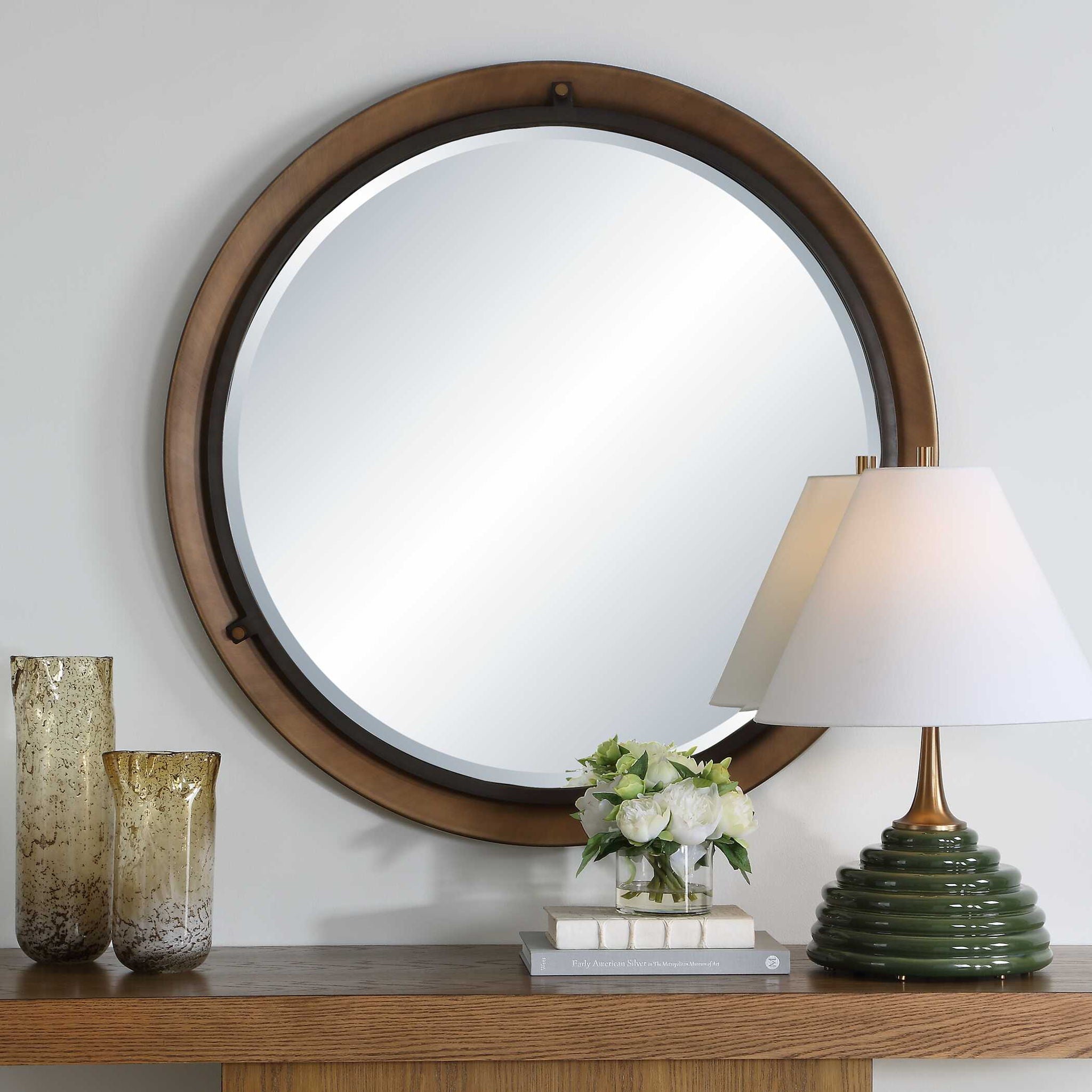 Porthole - Round Mirror - Bronze