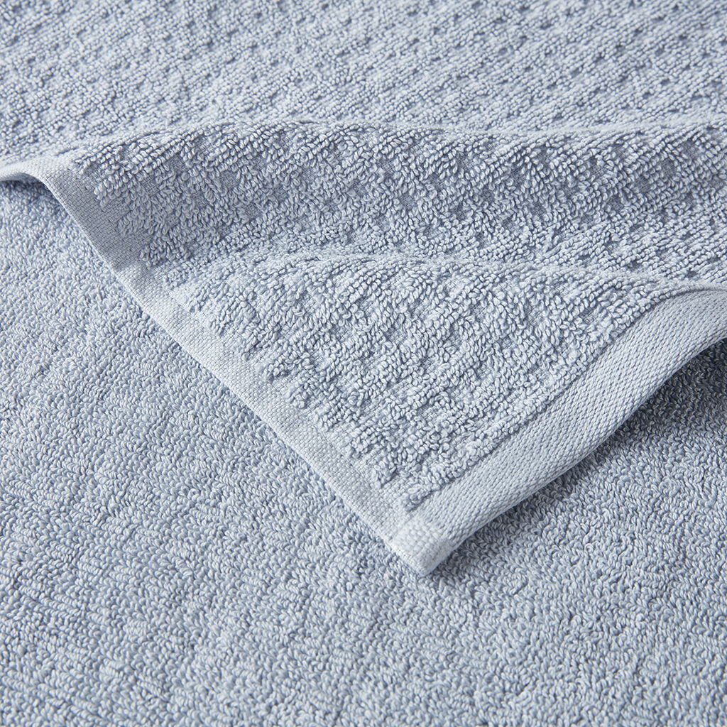 Spa - 6 Piece Jacquard Antimicrobial Towels Set - Blue