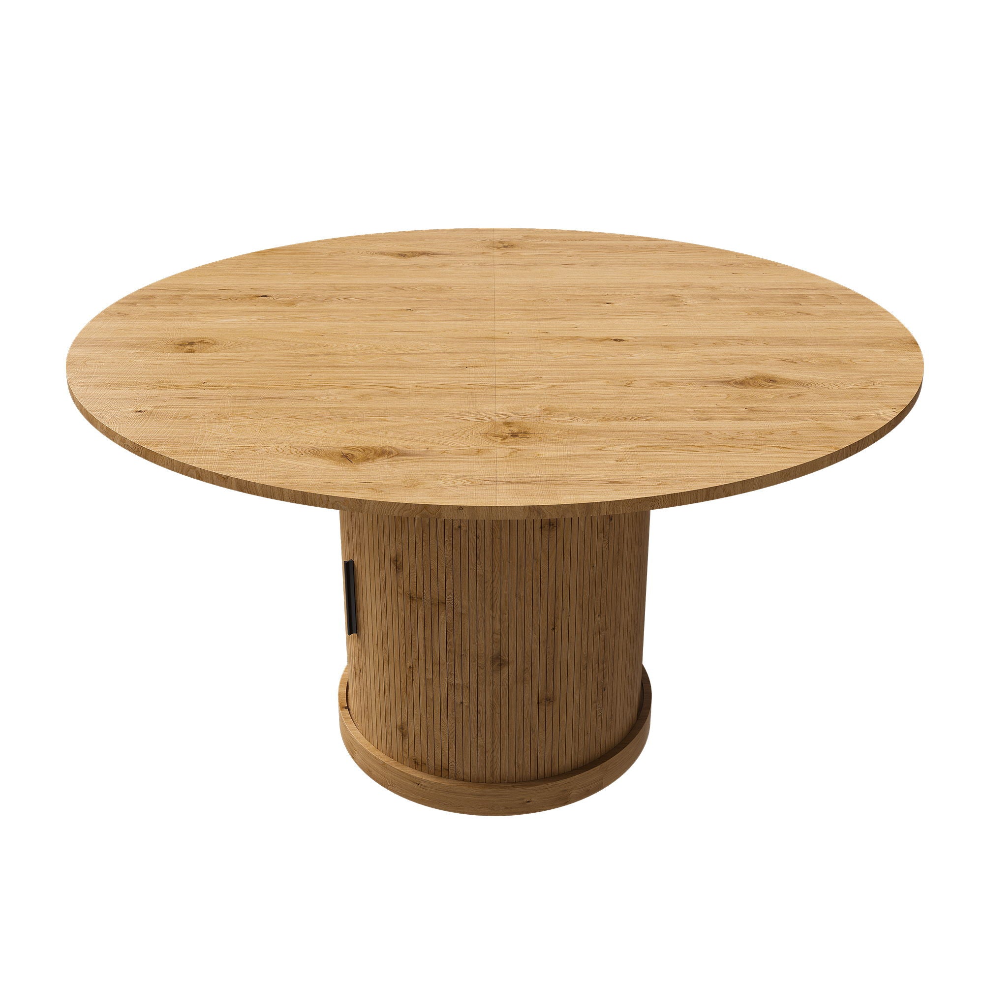 Extendable Oval Dining Table With 2 Tier Storage - Oak