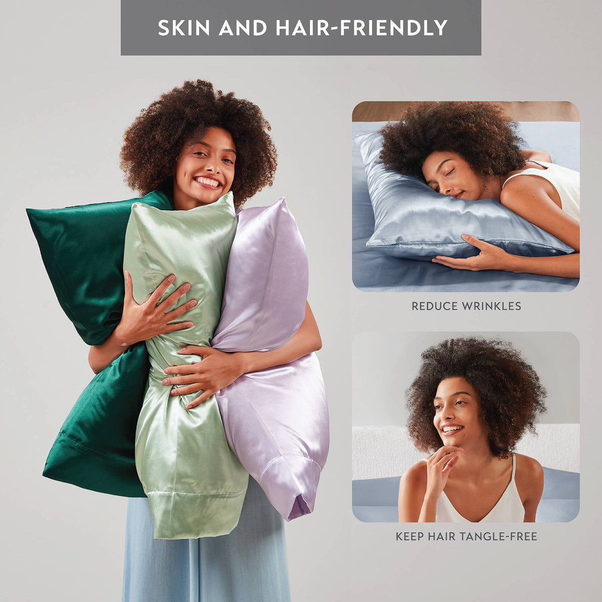Satin - King Luxury Pillowcases (Set of 2) - Blue