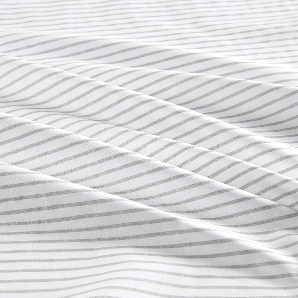 200 Thread Count Printed Cotton - King Sheet Set - Gray Stripe