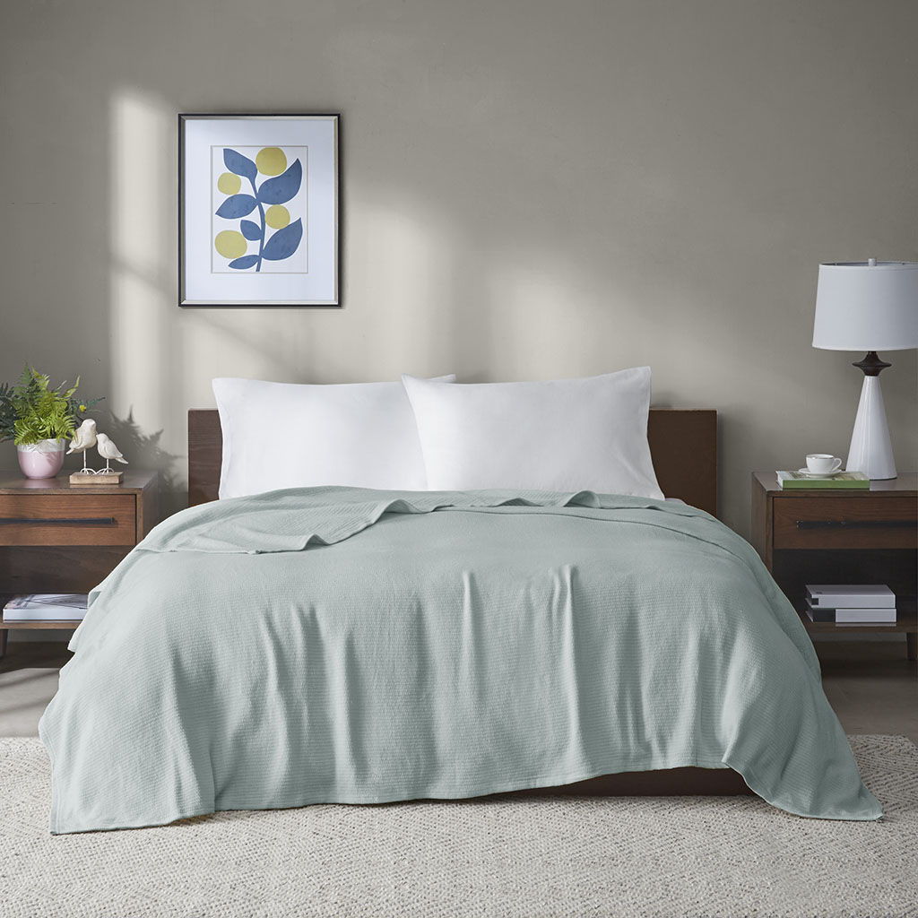 Freshspun Basketweave - King Blanket - Blue