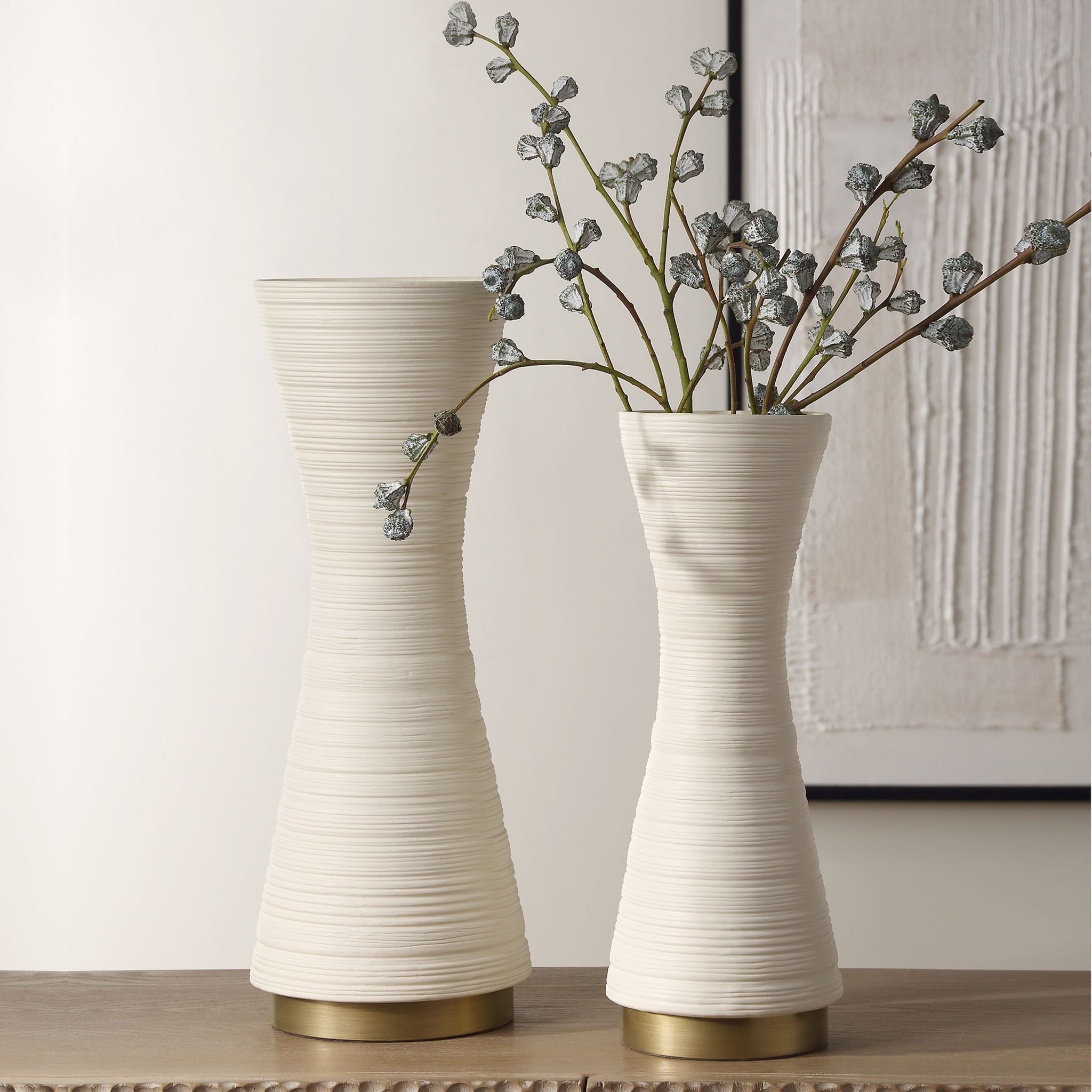 Ridgeline - White Vases (Set of 2)