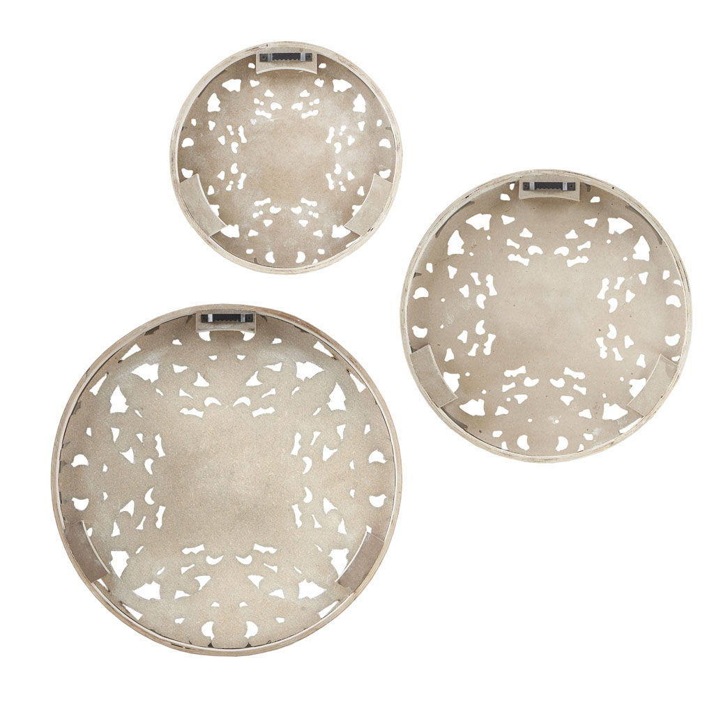 Medallion Trio - Wall Decor (Set of 3) - Natural / White