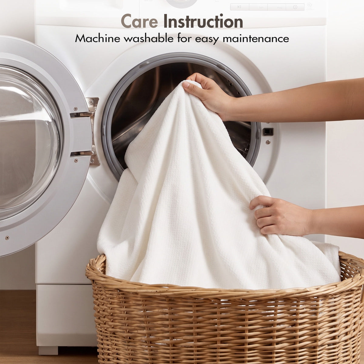 Egyptian Cotton - Twin 100% Certified Egyptian Cotton Blanket - Micro-Herringbone White