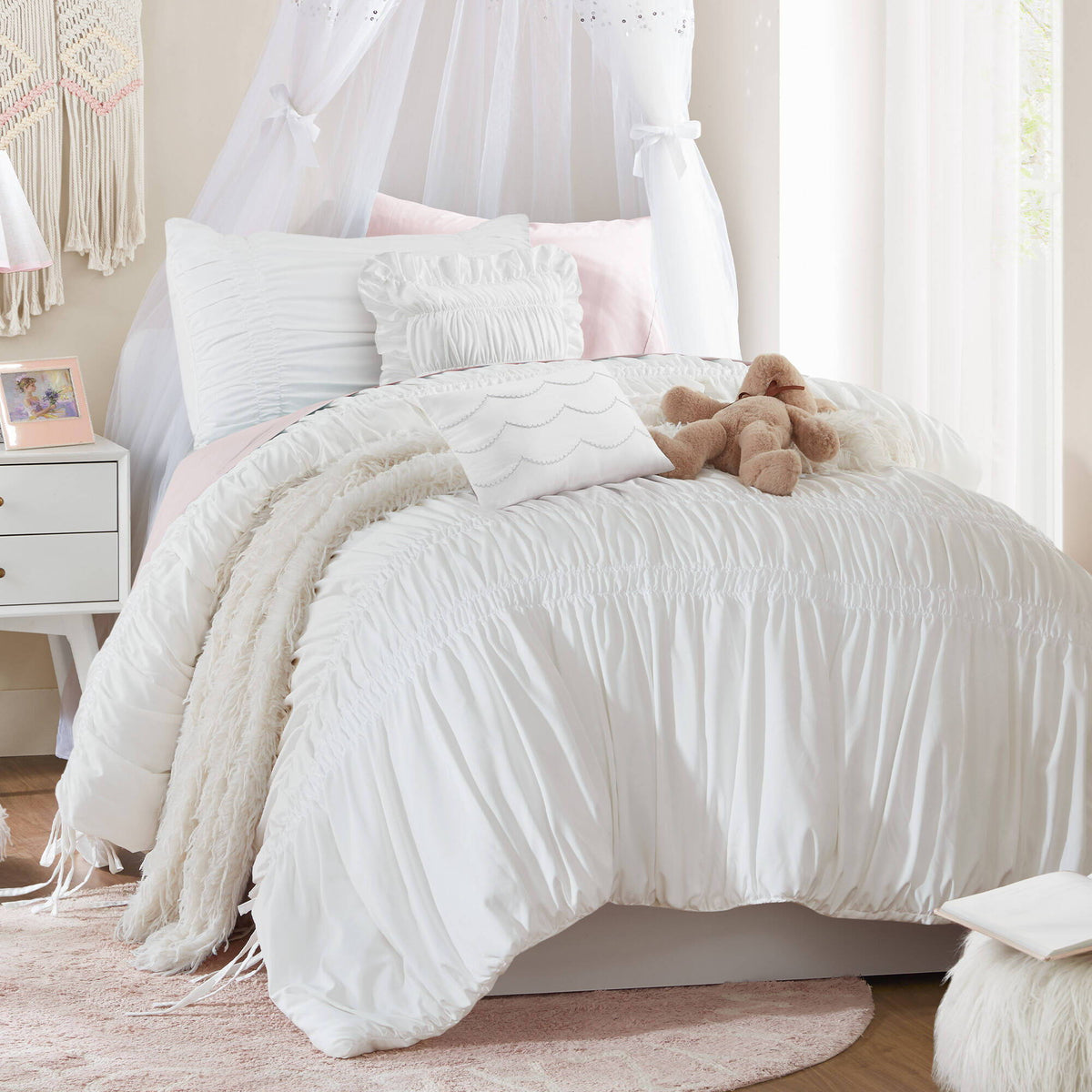Ivy - Twin/Twin XL Ella Comforter Set - White