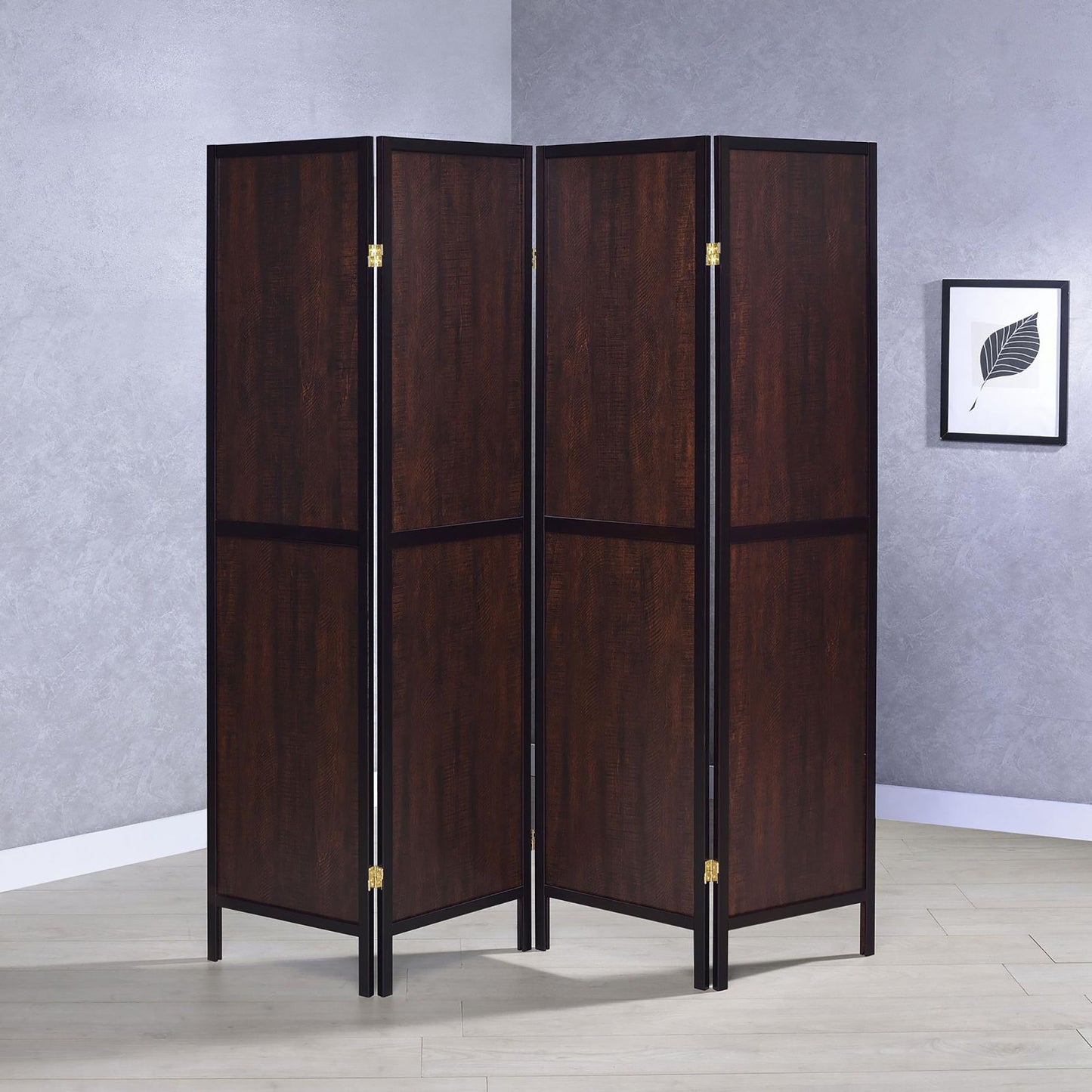 4 Panel Folding Screen - Brown